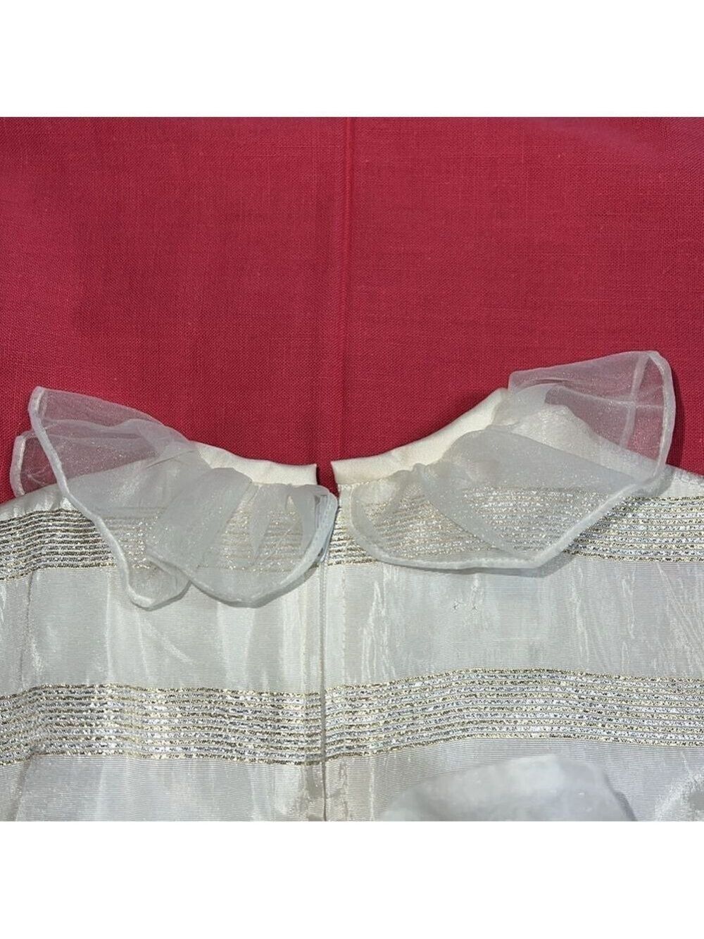 SYLVIA WHYTE for Neiman-Marcus 2T special occasion dress. Ivory, gold and silver - Picture 4 of 10